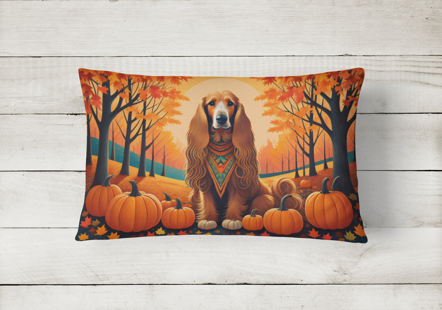 Afghan Hound Fall Throw Pillow