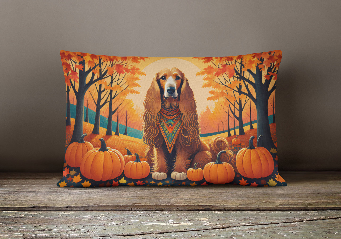 Afghan Hound Fall Throw Pillow