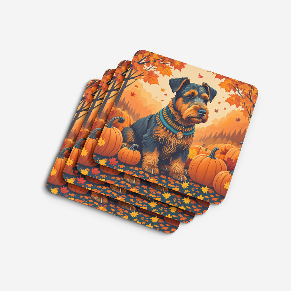 Airedale Terrier Fall Foam Coasters