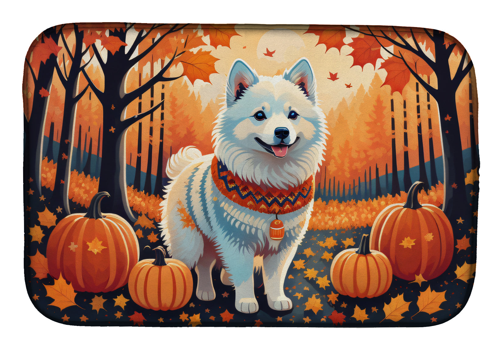 Buy this American Eskimo Fall Dish Drying Mat