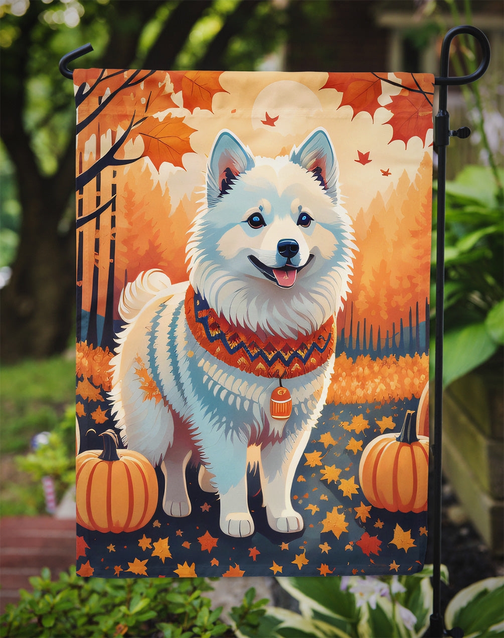 American Eskimo Fall Garden Flag