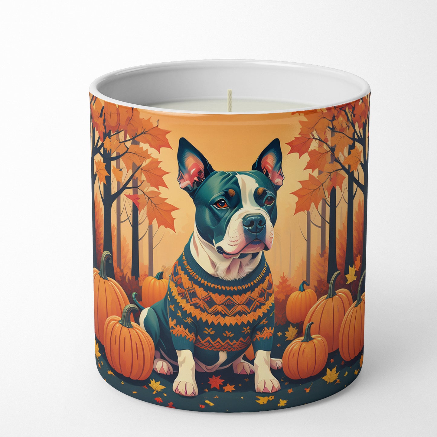 Pit Bull Terrier Fall Decorative Soy Candle