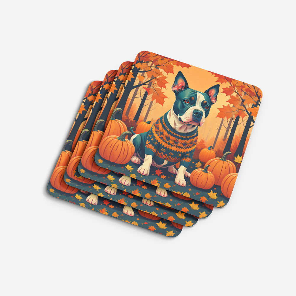 Pit Bull Terrier Fall Foam Coasters