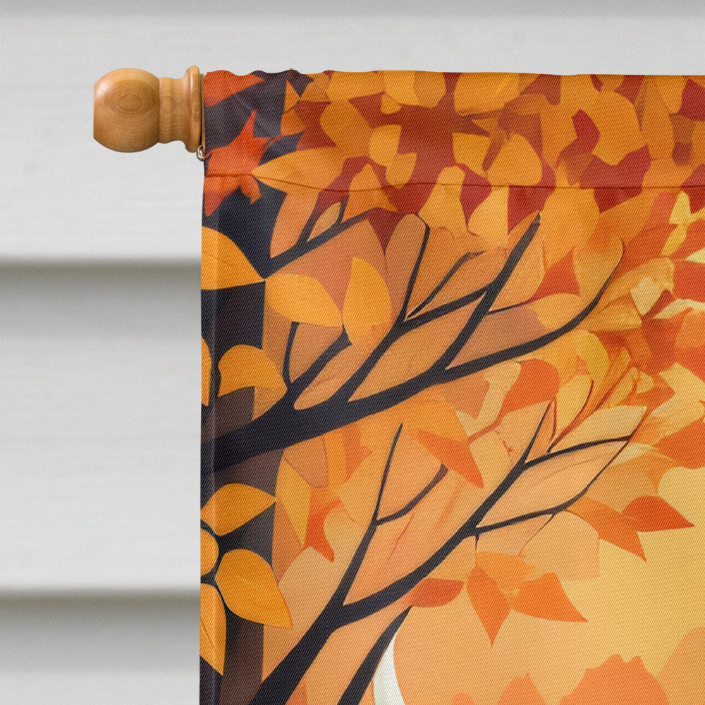 White Pit Bull Terrier Fall House Flag