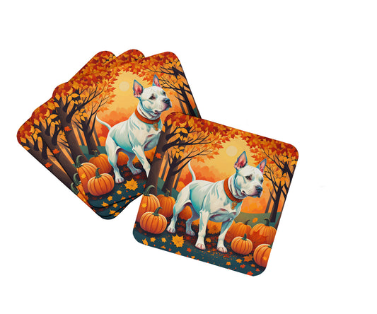 Buy this White Pit Bull Terrier Fall Foam Coasters