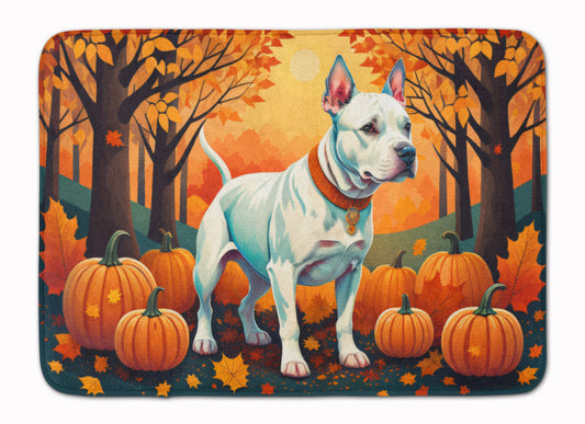 Buy this White Pit Bull Terrier Fall Memory Foam Kitchen Mat