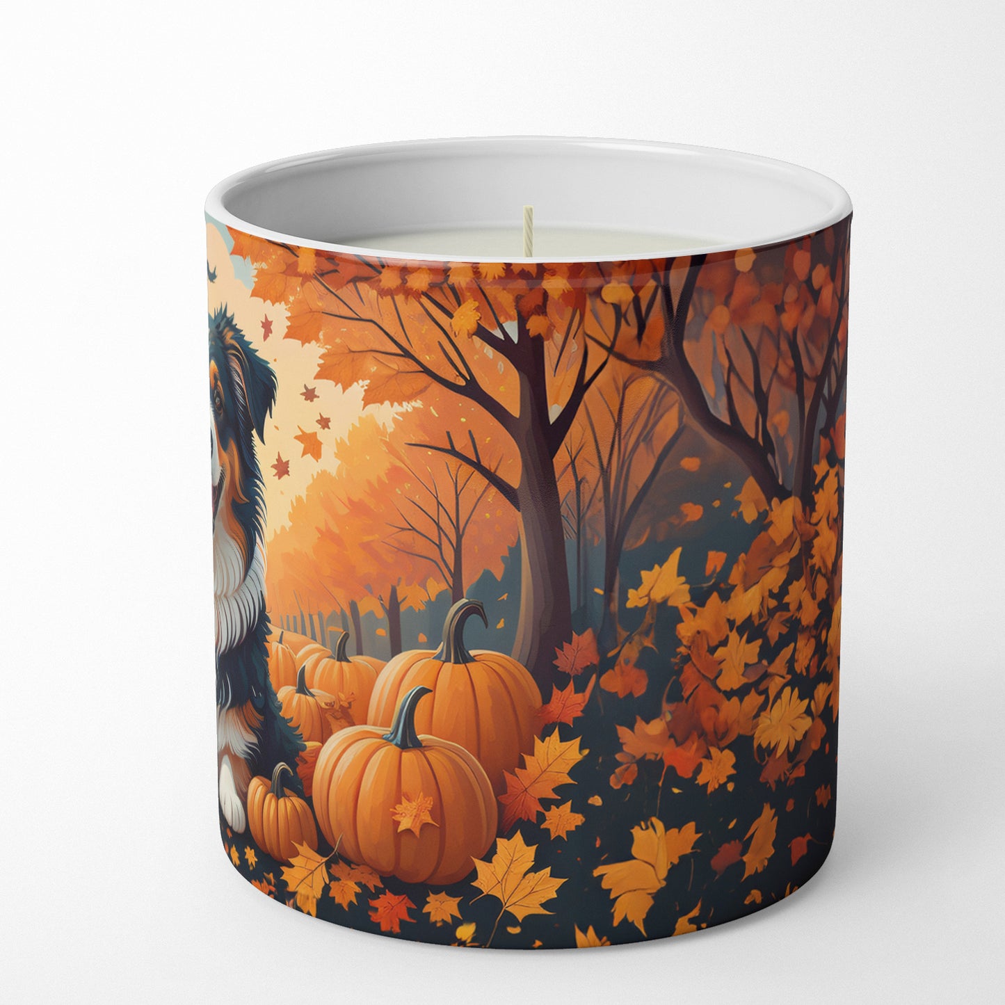 Australian Shepherd Terrier Fall Decorative Soy Candle