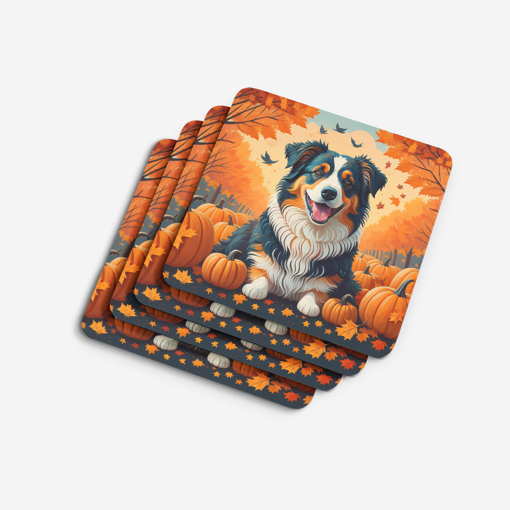 Australian Shepherd Terrier Fall Foam Coasters