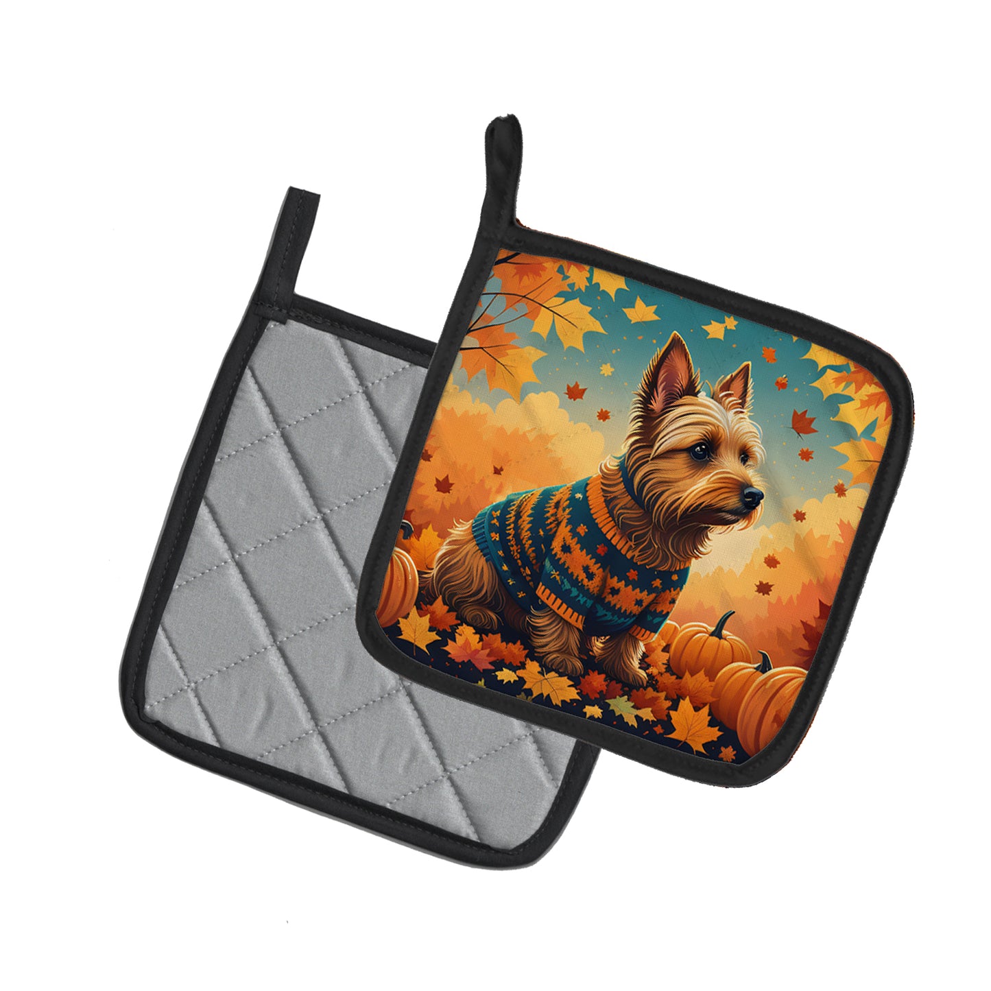 Australian Terrier Terrier Fall Pair of Pot Holders