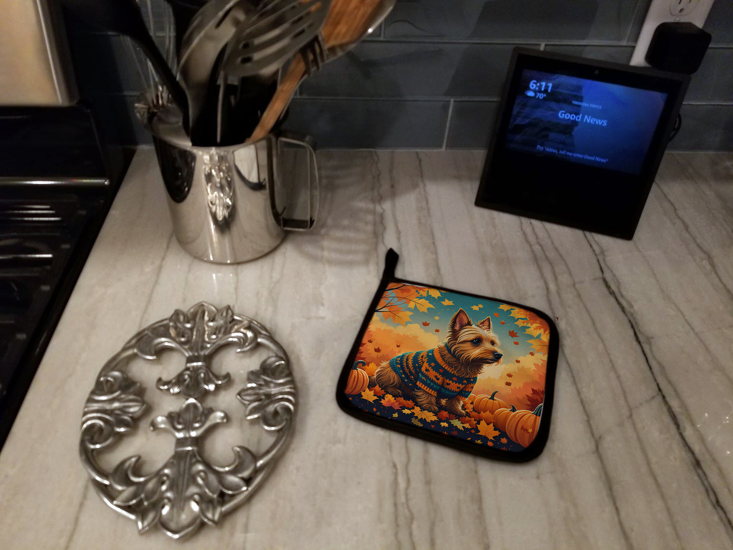 Australian Terrier Terrier Fall Pair of Pot Holders