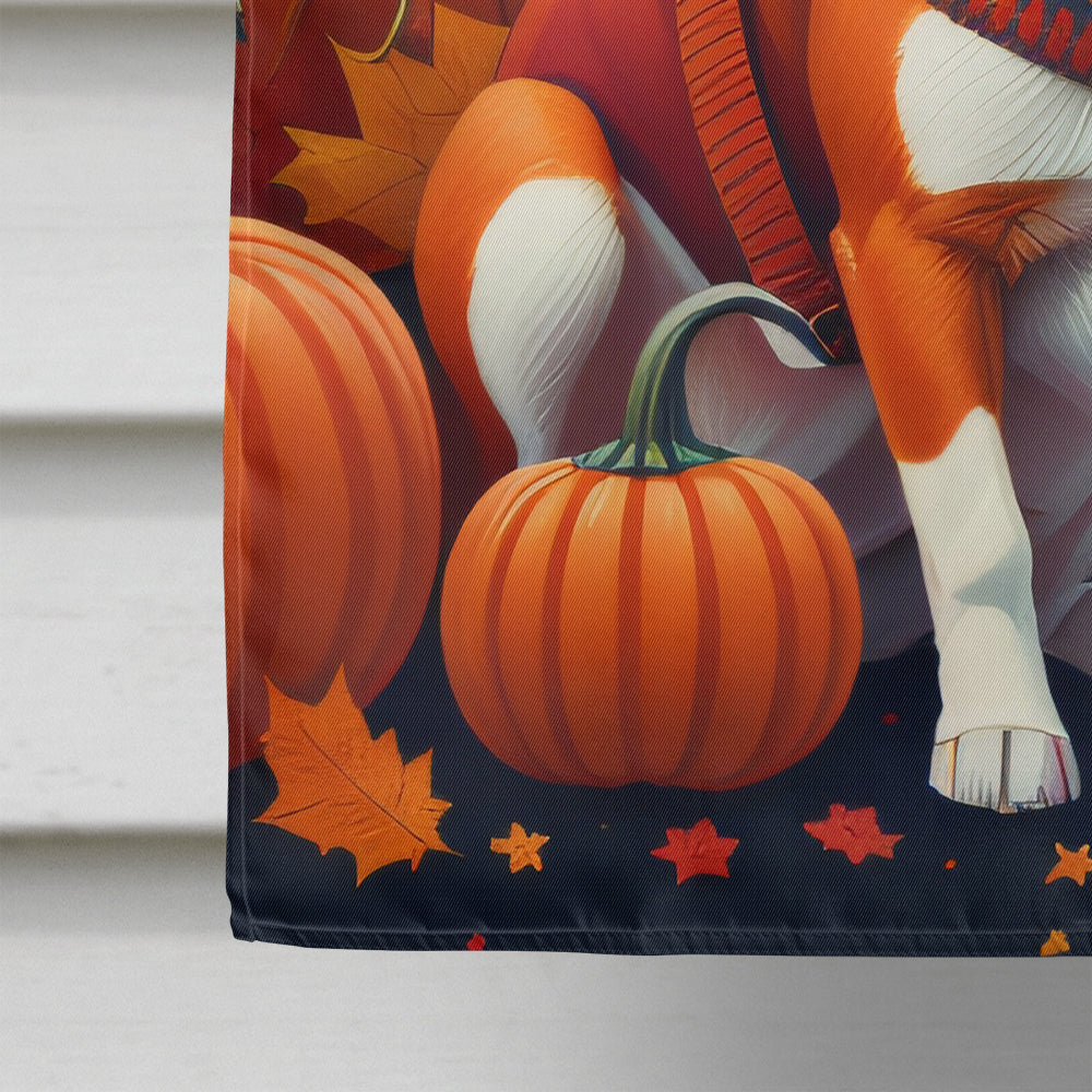 Red Basenji Fall House Flag