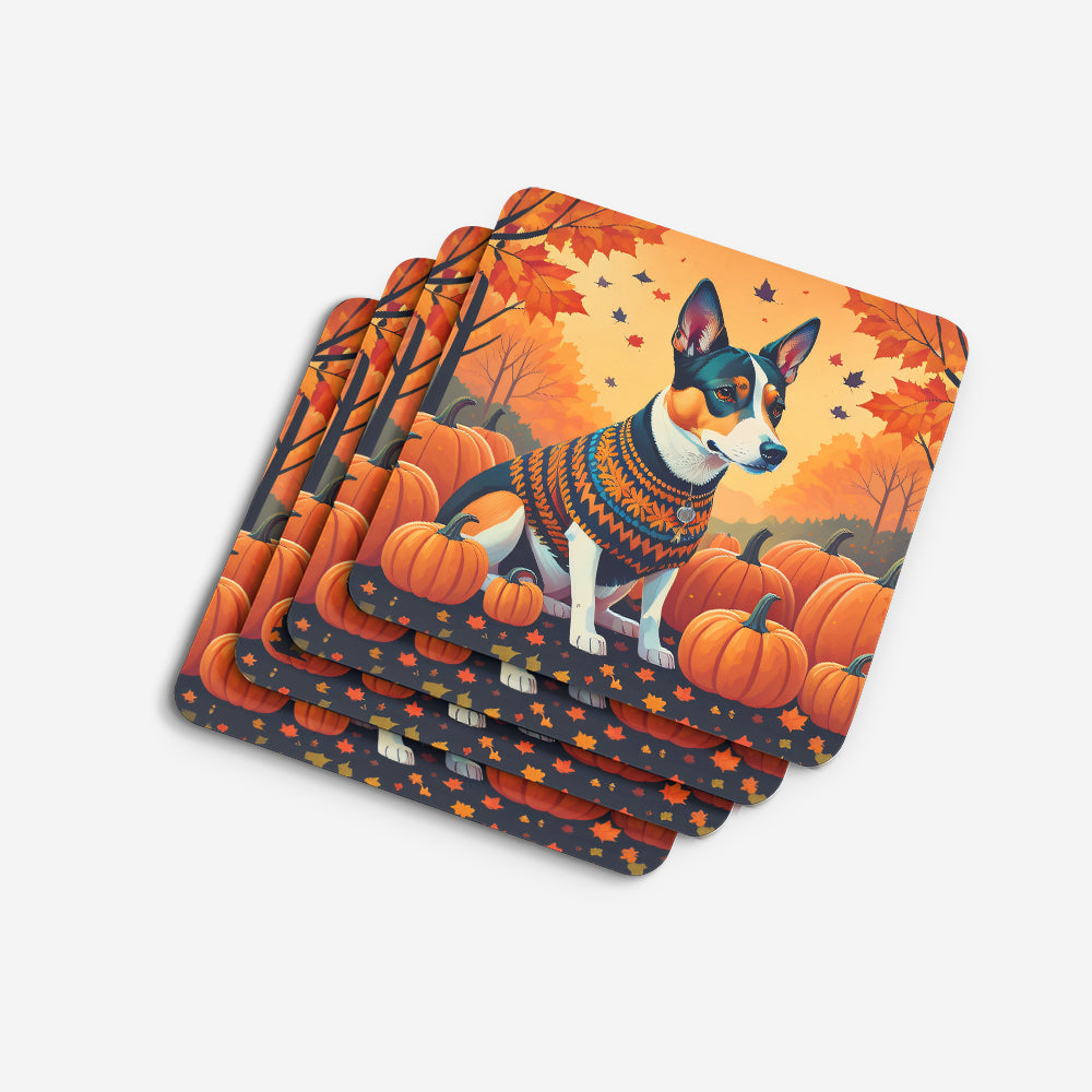 Basenji Fall Foam Coasters