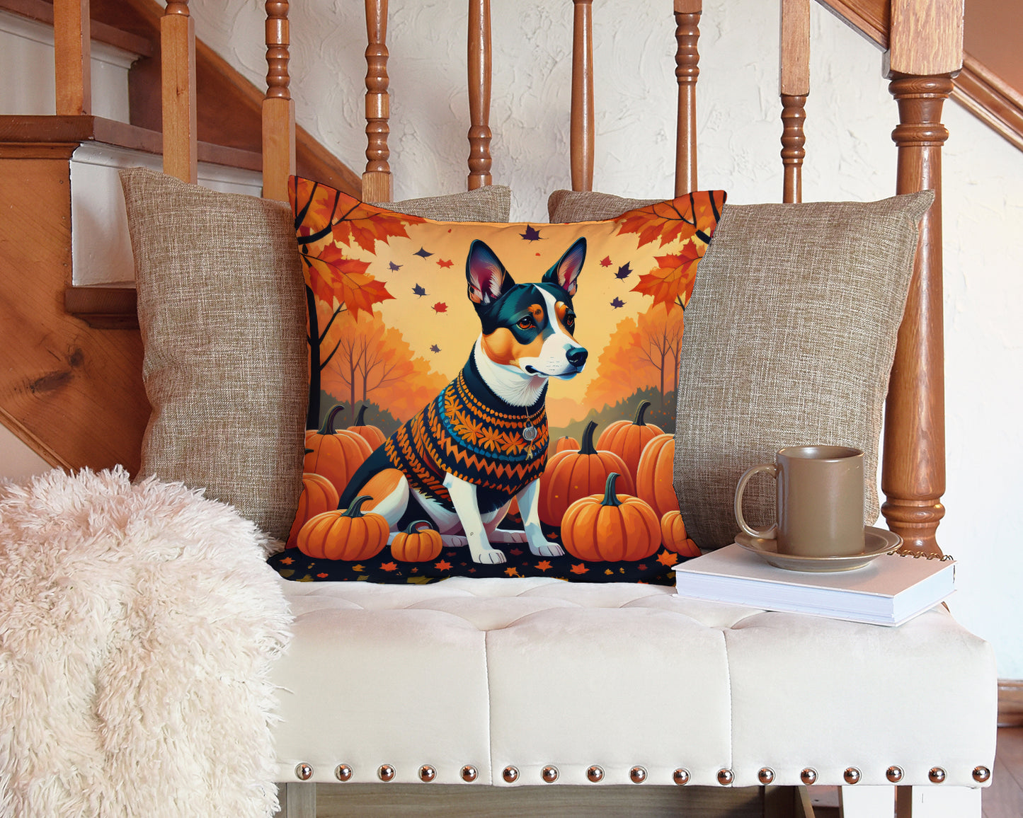 Basenji Fall Throw Pillow