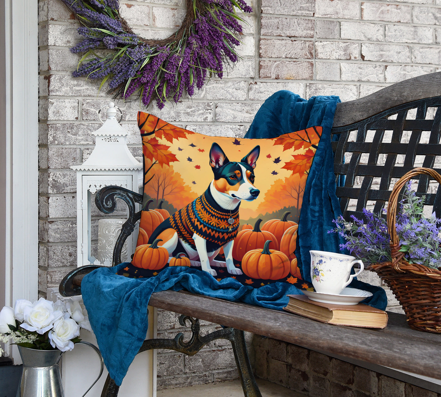 Basenji Fall Throw Pillow