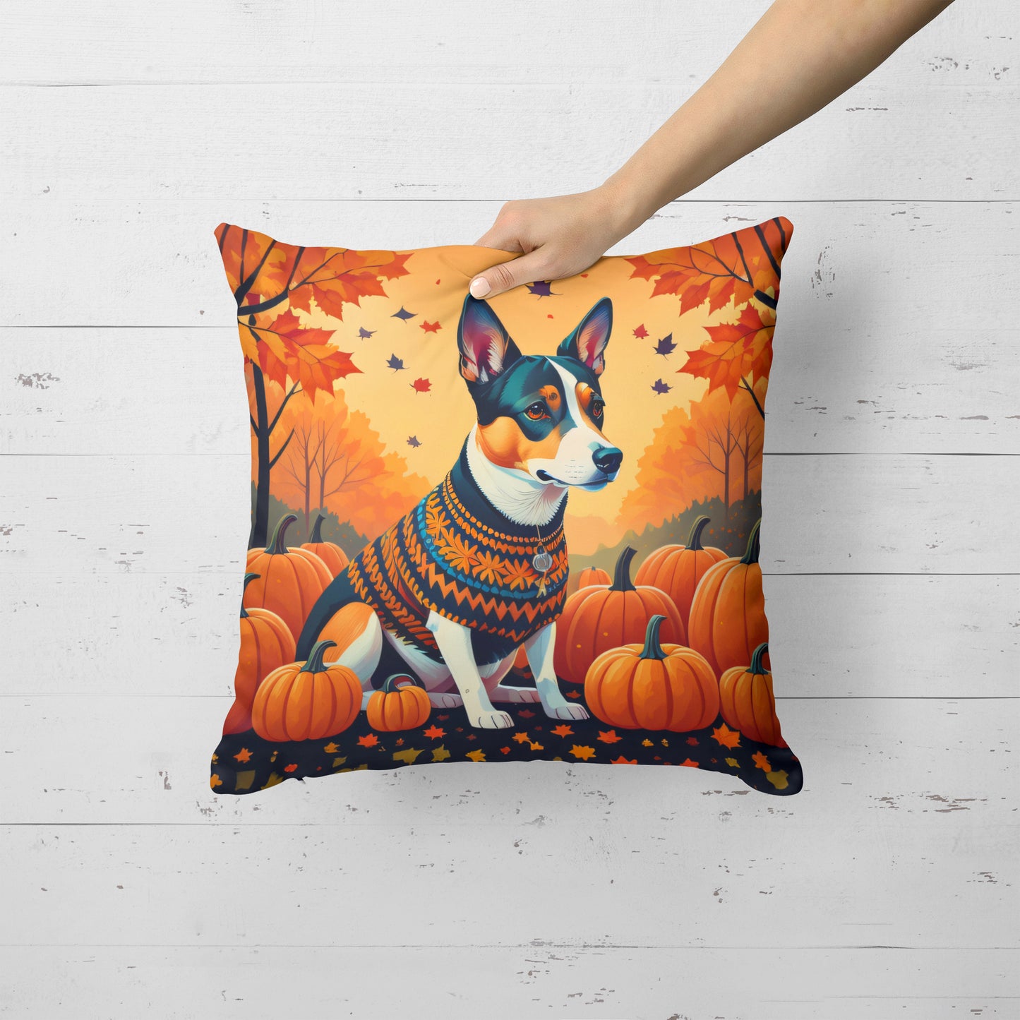 Basenji Fall Throw Pillow