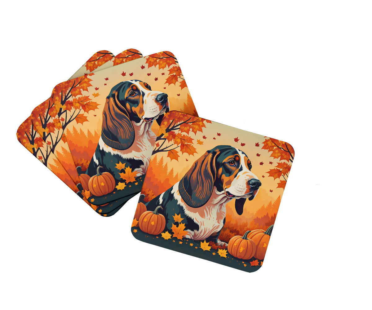 Buy this Basset Hound Fall Foam Coasters