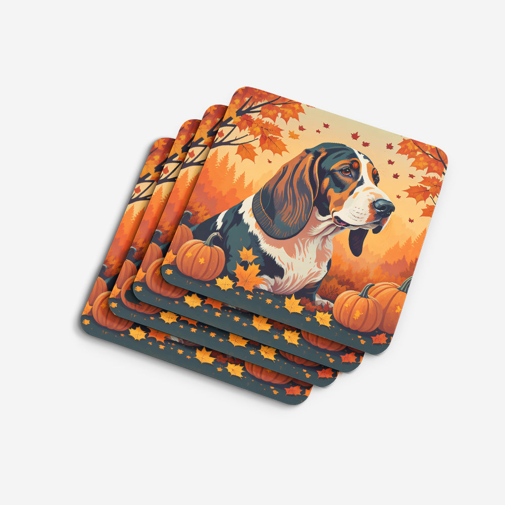 Basset Hound Fall Foam Coasters