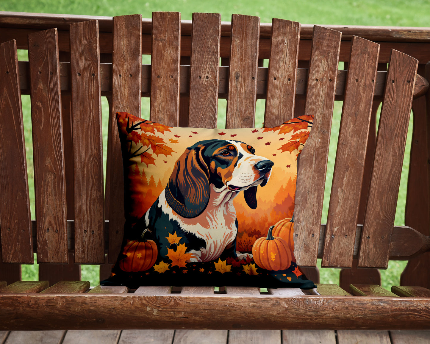 Basset Hound Fall Throw Pillow