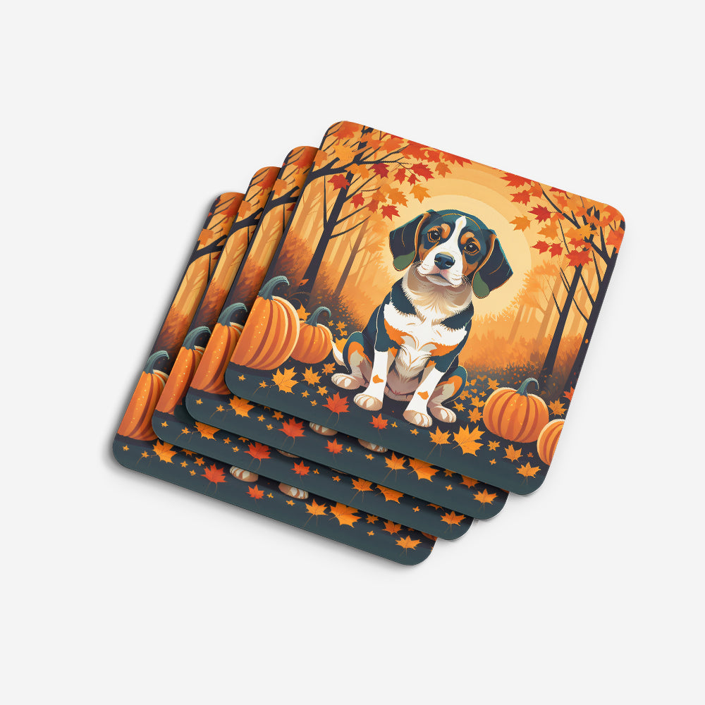 Beagle Fall Foam Coasters