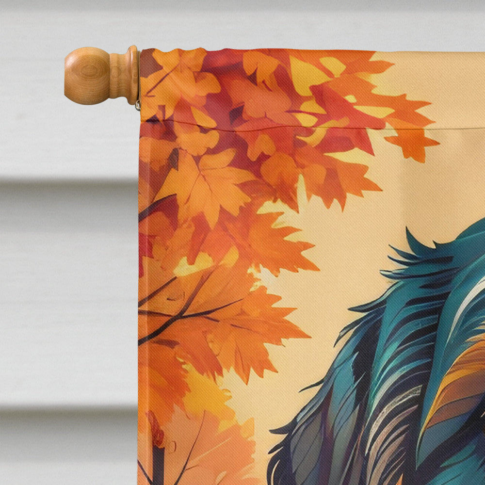 Bearded Collie Fall House Flag