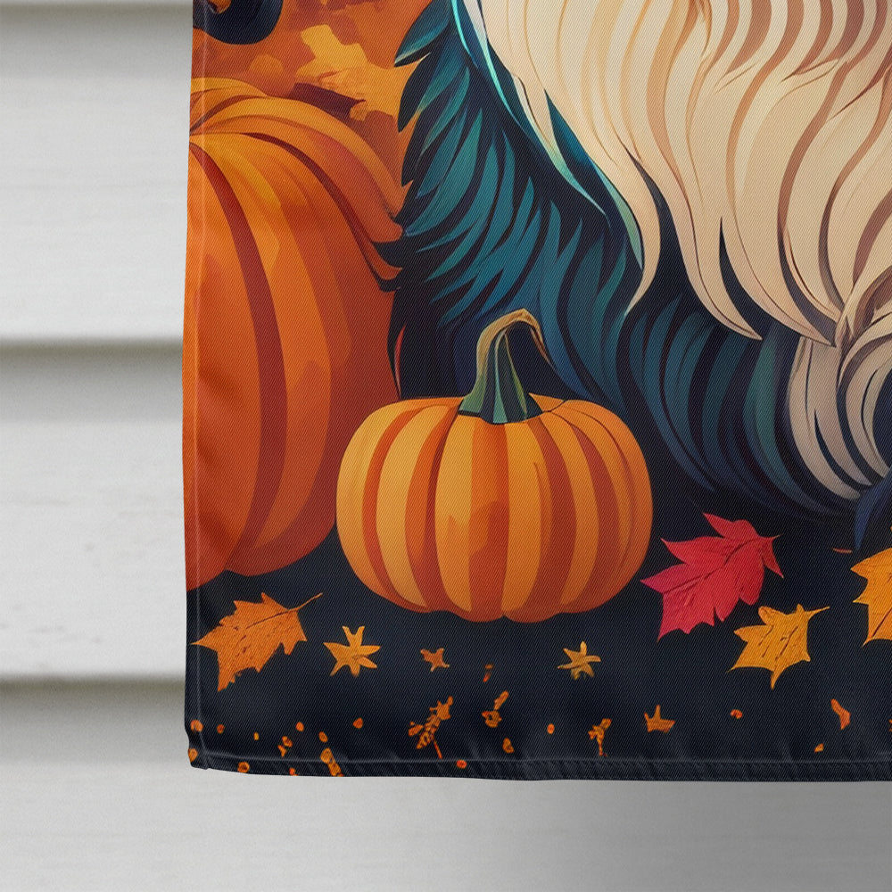 Bearded Collie Fall House Flag