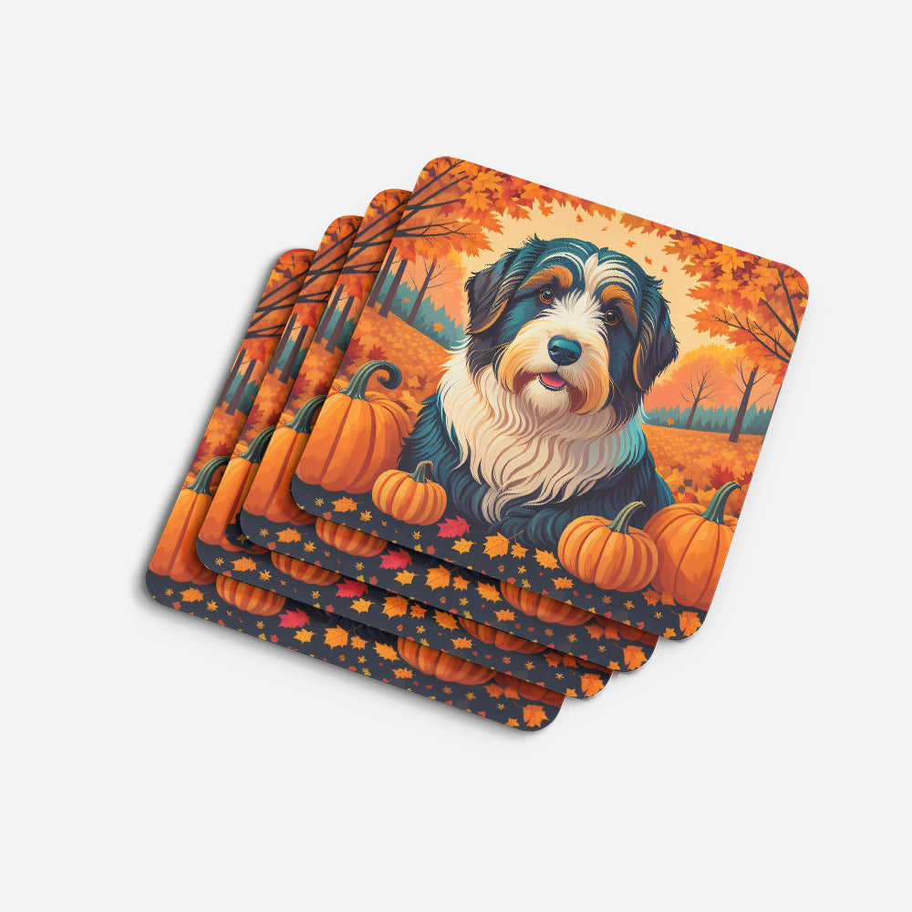 Bearded Collie Fall Foam Coasters