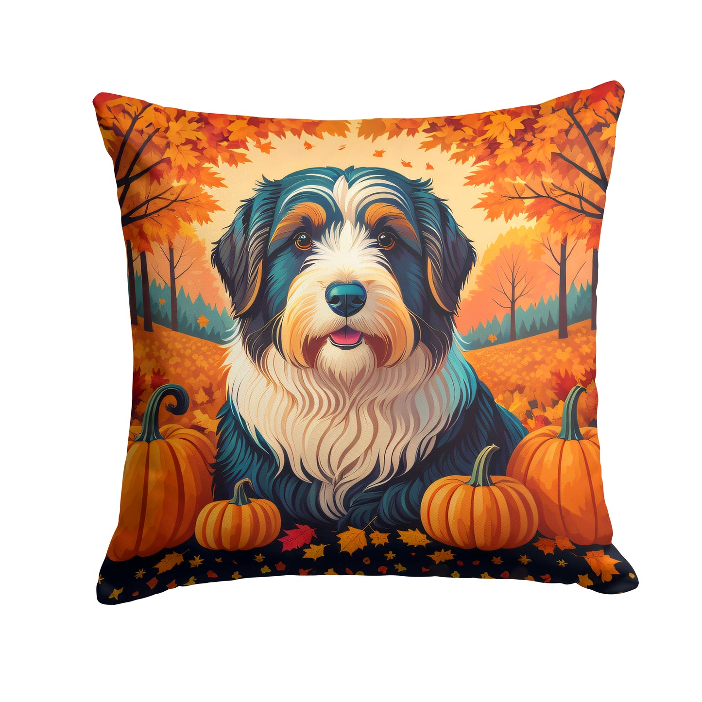 Buy this Bearded Collie Fall Throw Pillow