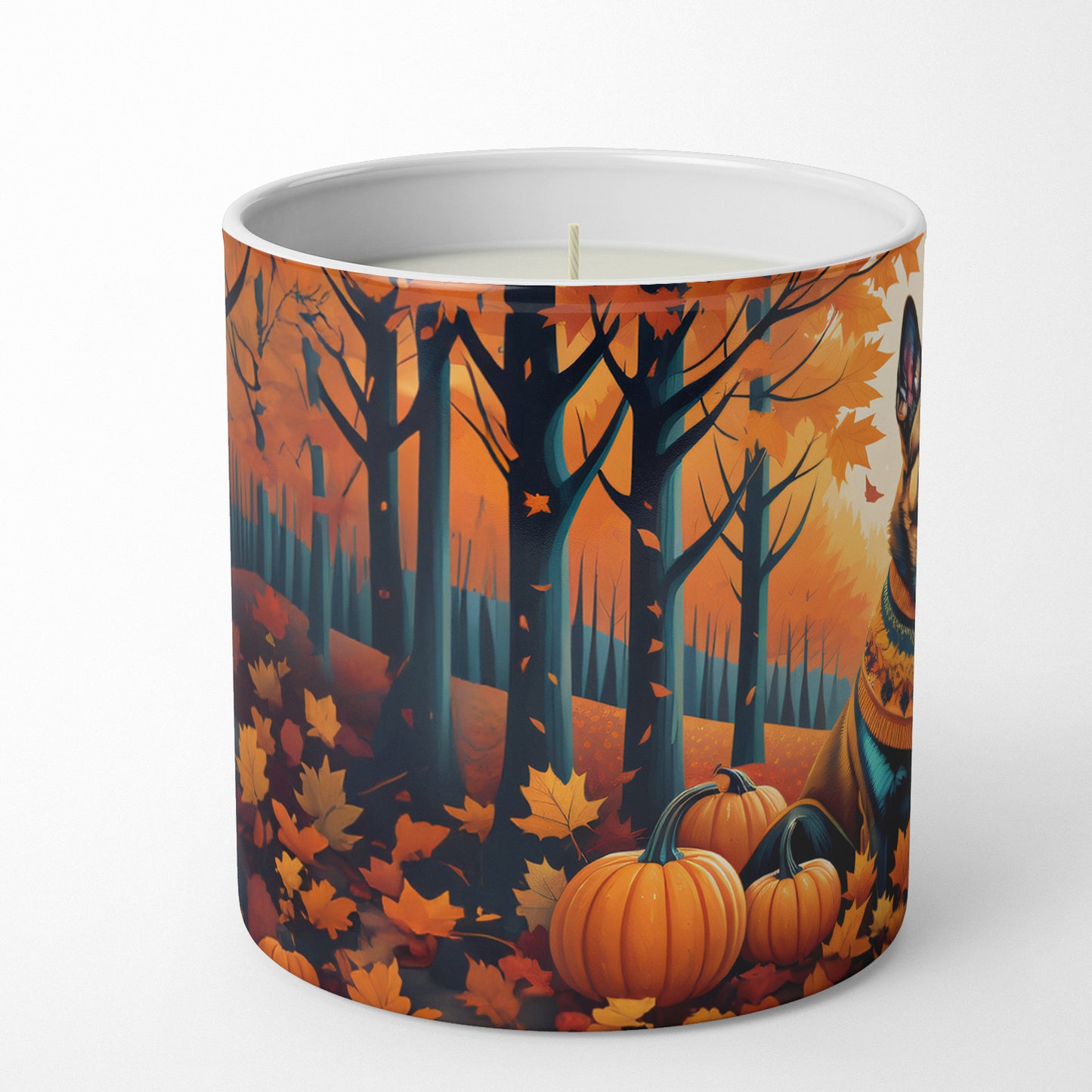 Buy this Belgian Malinois Fall Decorative Soy Candle