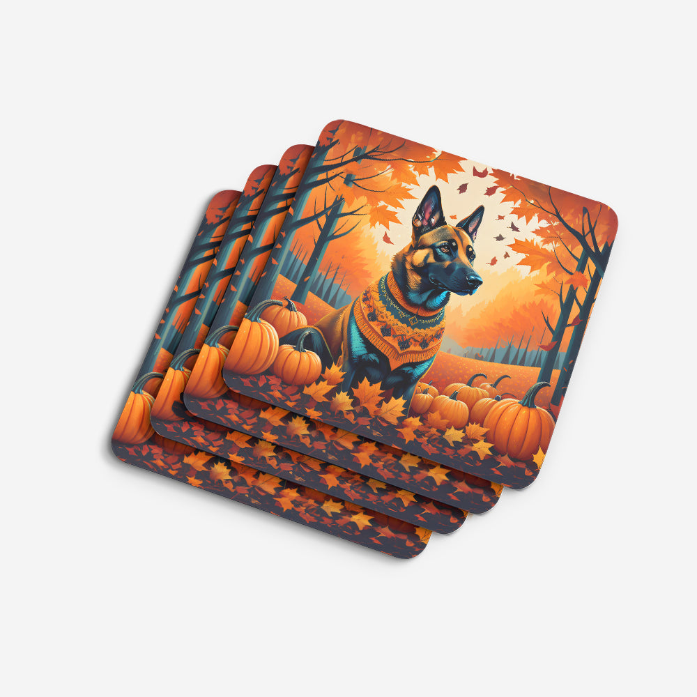 Belgian Malinois Fall Foam Coasters