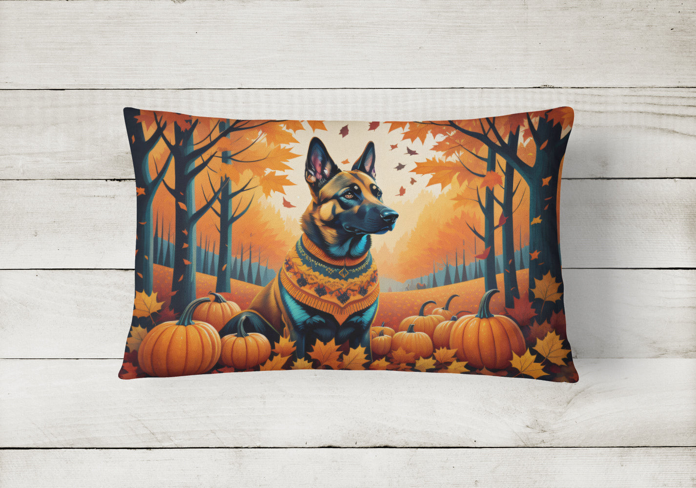 Belgian Malinois Fall Throw Pillow