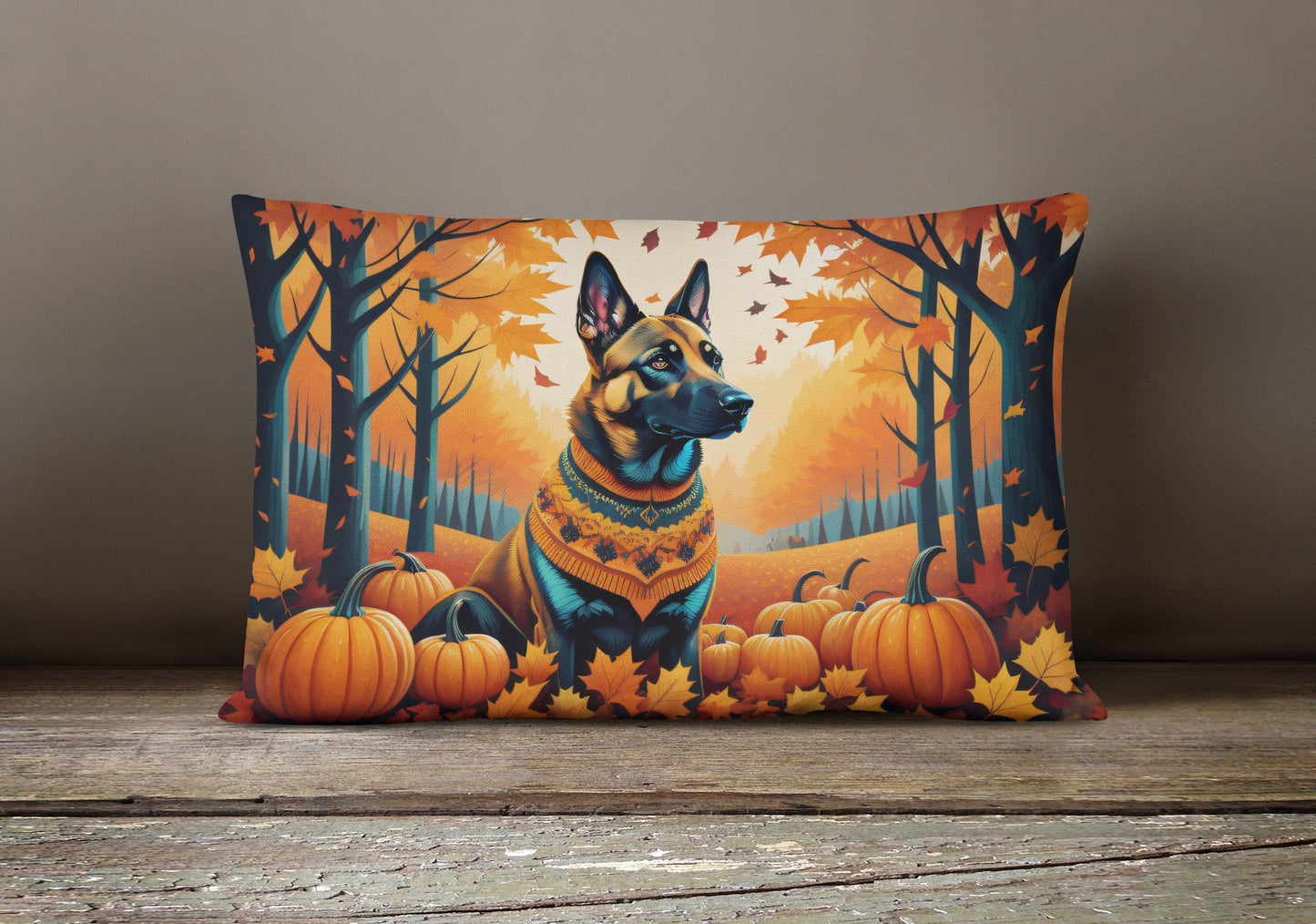 Belgian Malinois Fall Throw Pillow