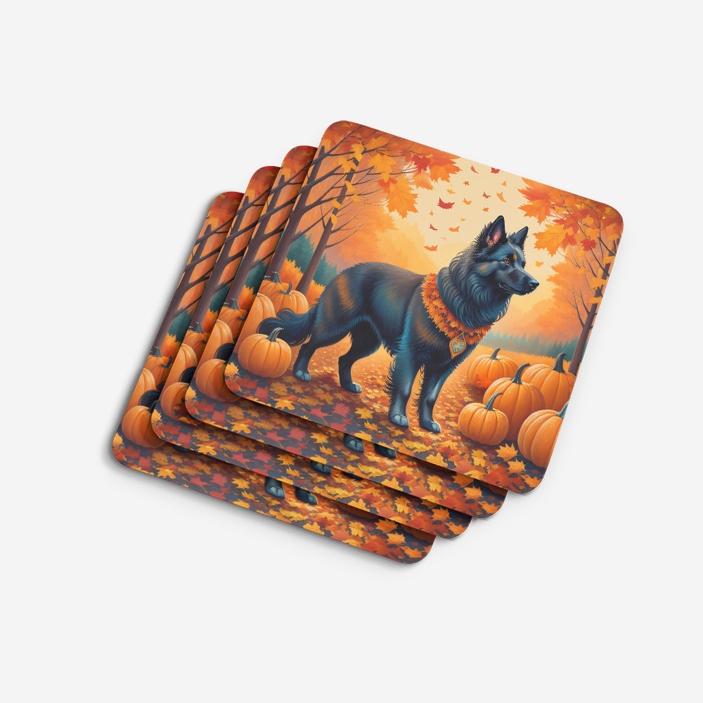 Belgian Sheepdog Fall Foam Coasters