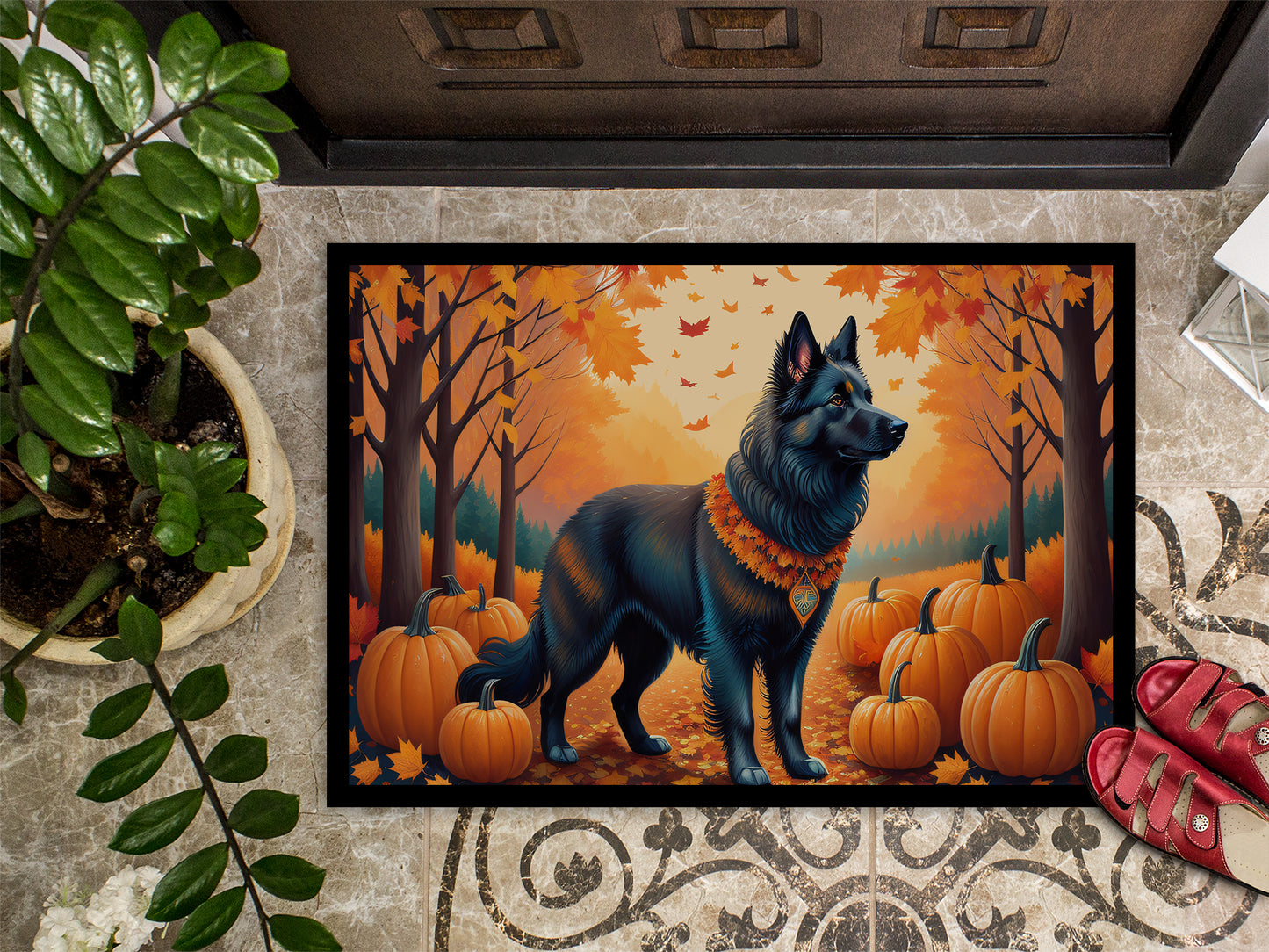 Belgian Sheepdog Fall Doormat