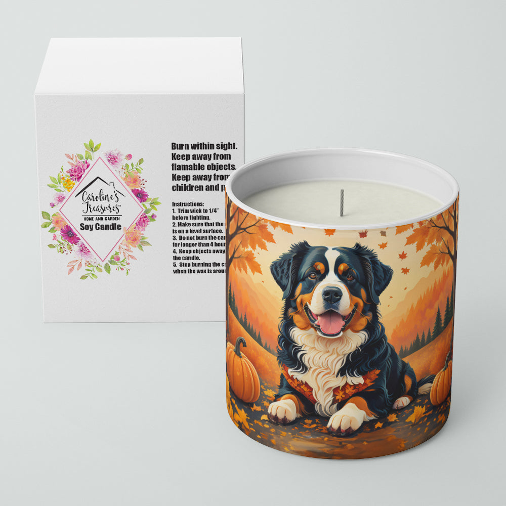 Bernese Mountain Dog Fall Decorative Soy Candle