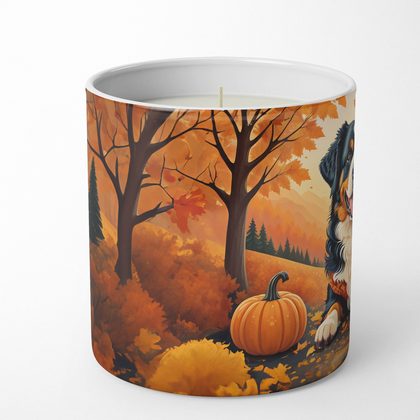 Buy this Bernese Mountain Dog Fall Decorative Soy Candle