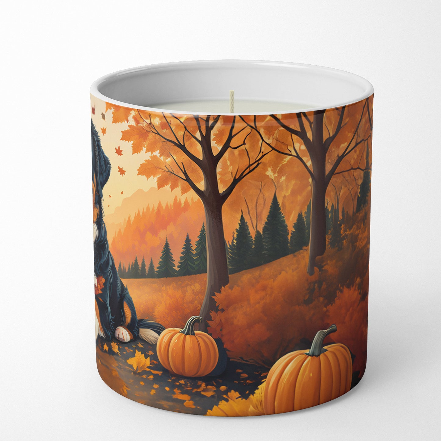 Bernese Mountain Dog Fall Decorative Soy Candle
