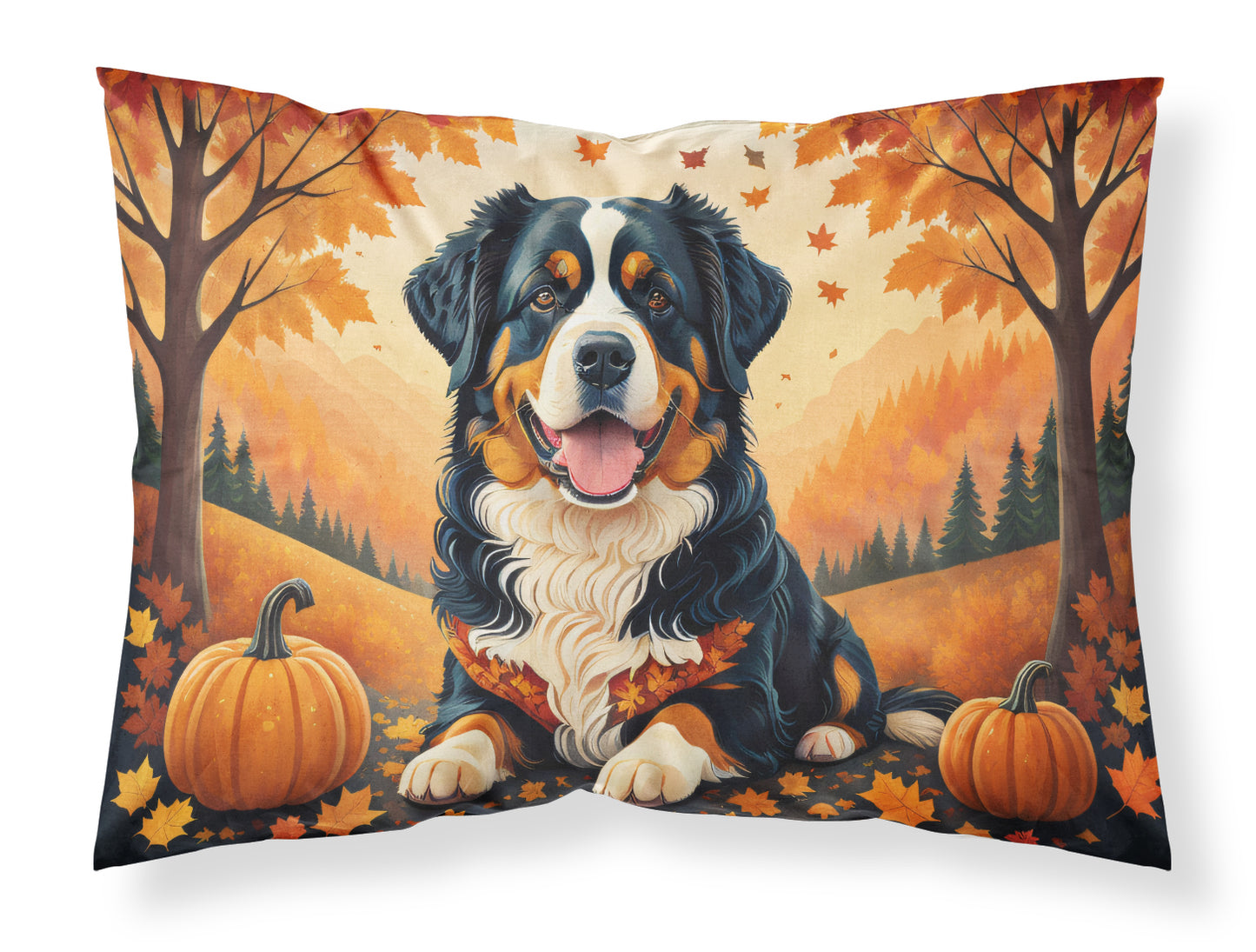 Buy this Bernese Mountain Dog Fall Standard Pillowcase