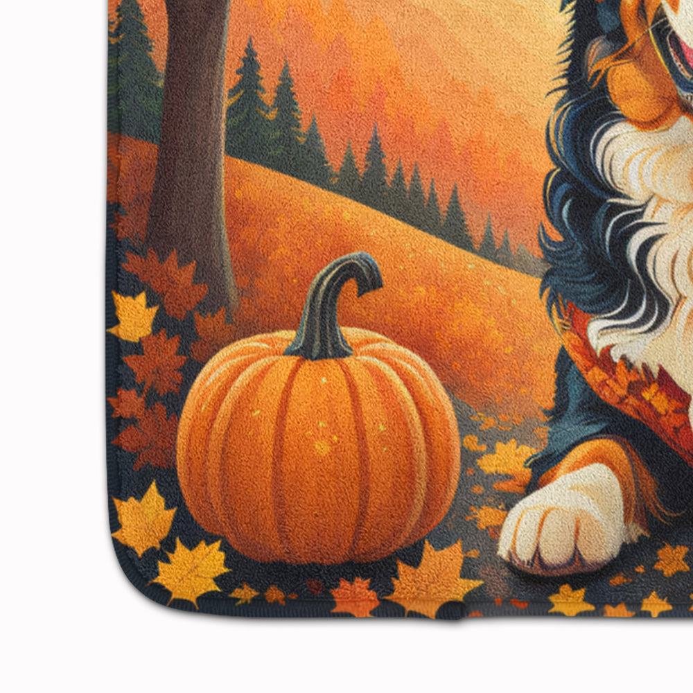 Bernese Mountain Dog Fall Memory Foam Kitchen Mat