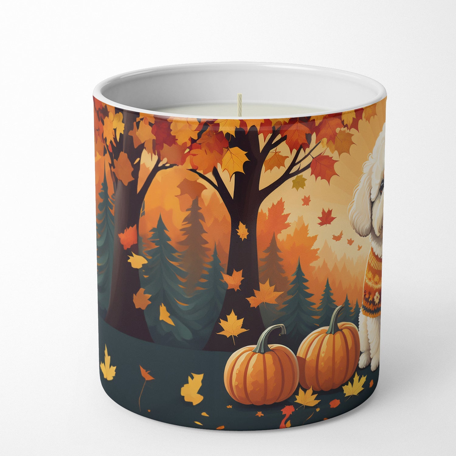 Buy this Bichon Frise Fall Decorative Soy Candle