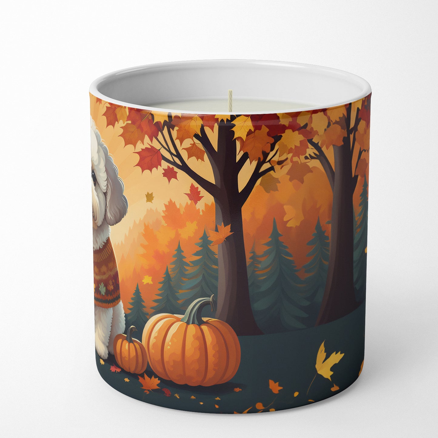 Bichon Frise Fall Decorative Soy Candle