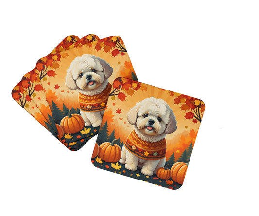 Buy this Bichon Frise Fall Foam Coasters