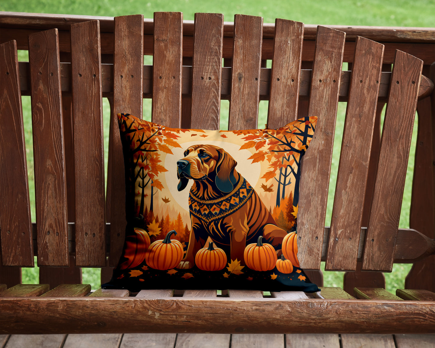 Bloodhound Fall Throw Pillow