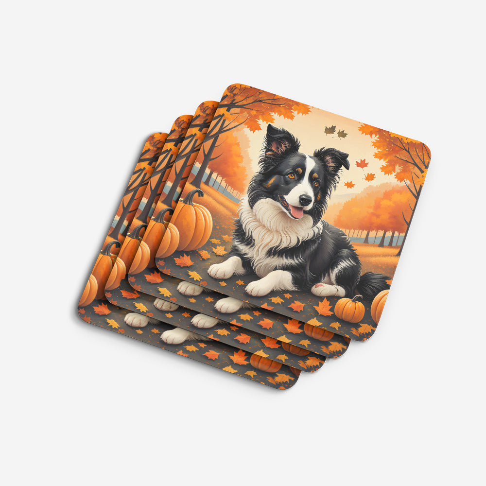 Border Collie Fall Foam Coasters