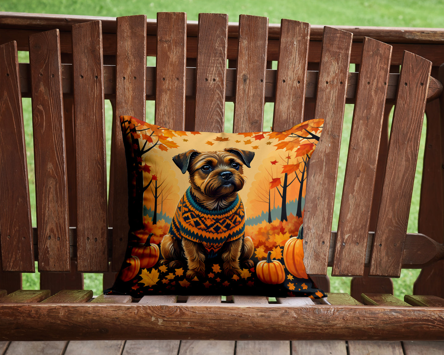Border Terrier Fall Throw Pillow