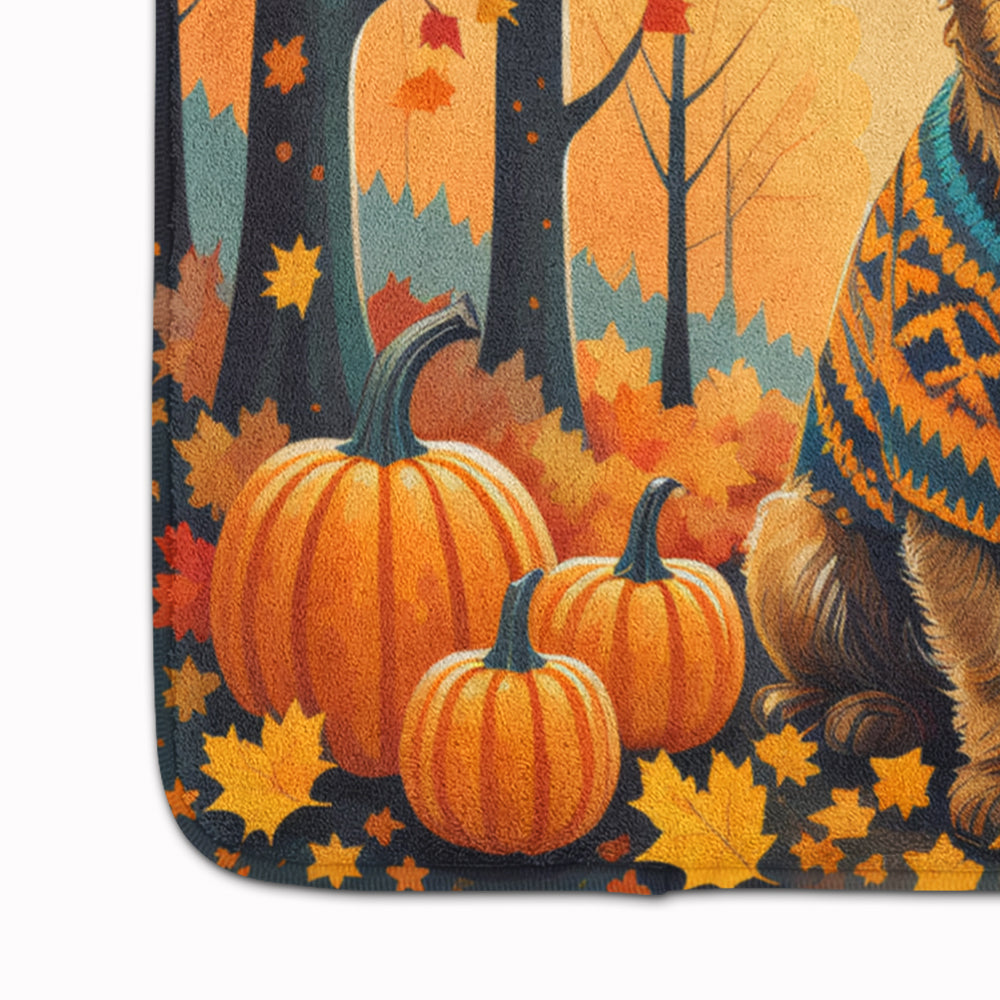 Border Terrier Fall Memory Foam Kitchen Mat