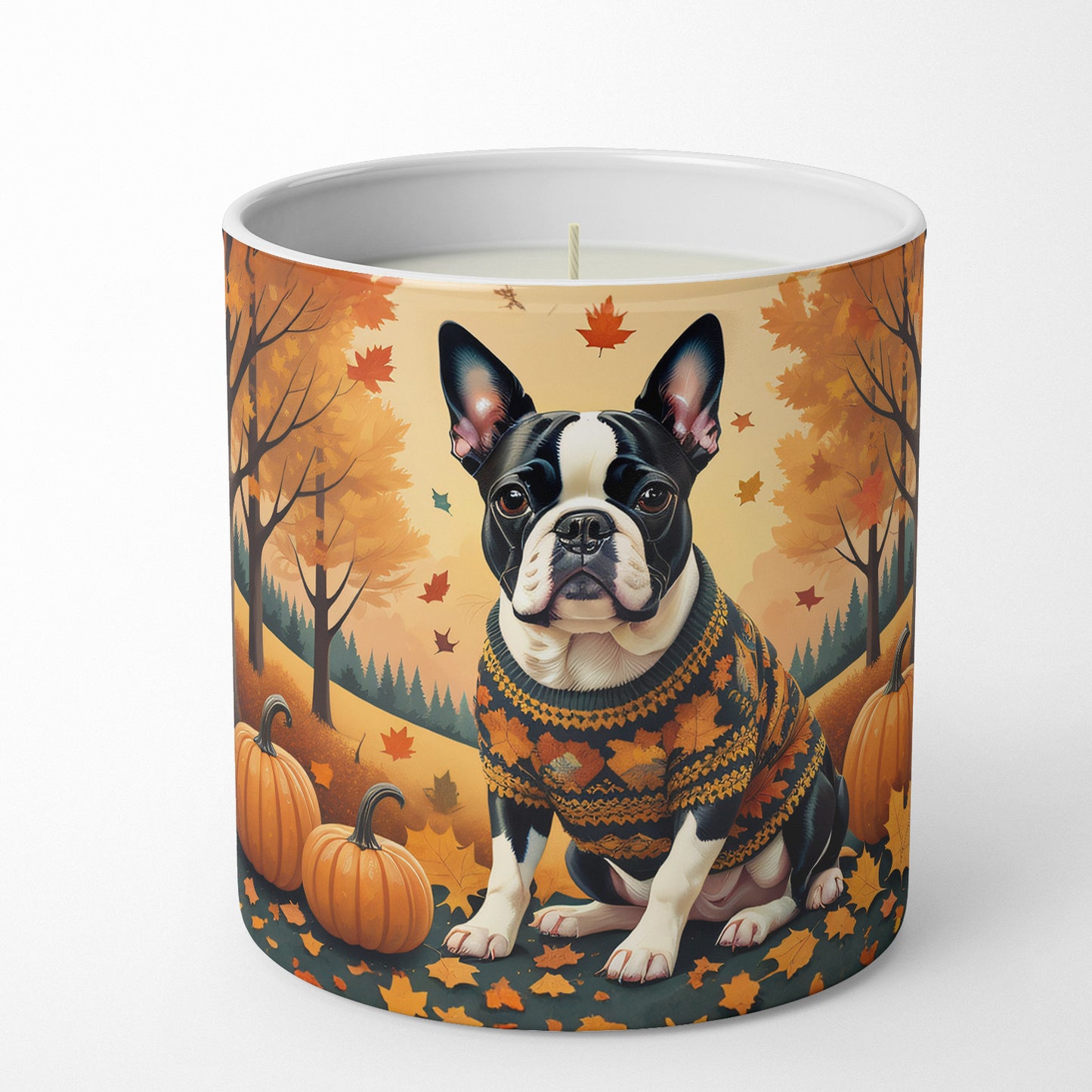 Boston Terrier Fall Decorative Soy Candle