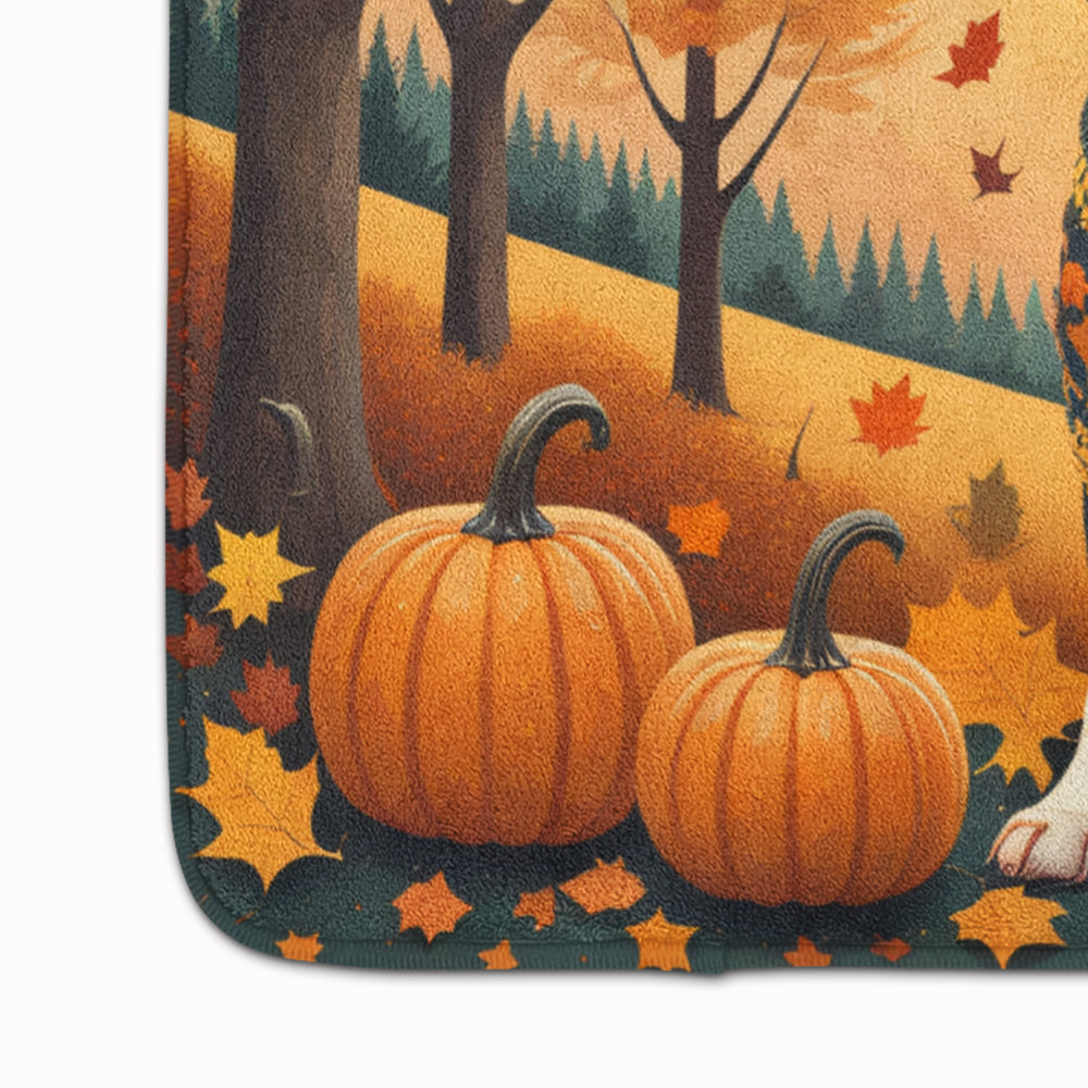 Boston Terrier Fall Memory Foam Kitchen Mat