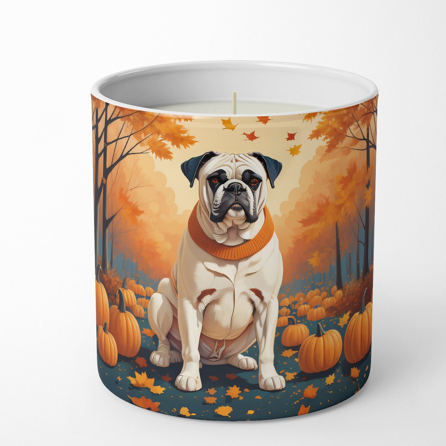White Boxer Fall Decorative Soy Candle