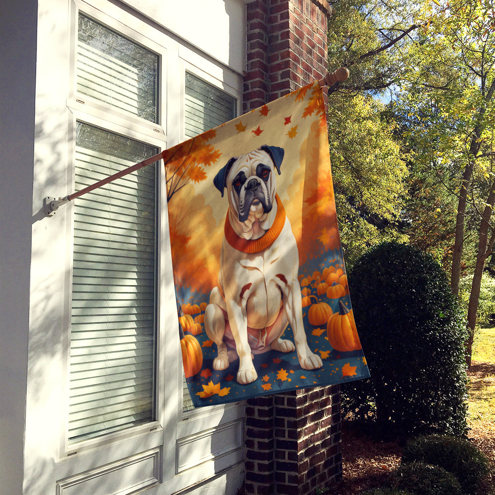 White Boxer Fall House Flag
