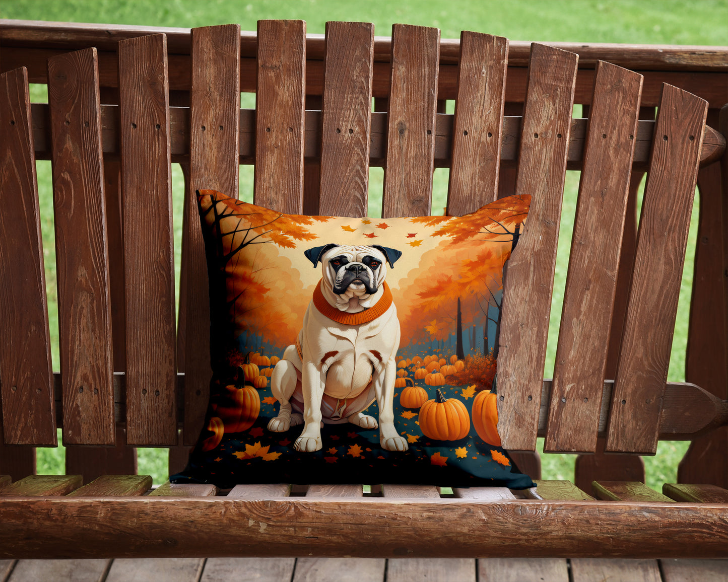 White Boxer Fall Throw Pillow